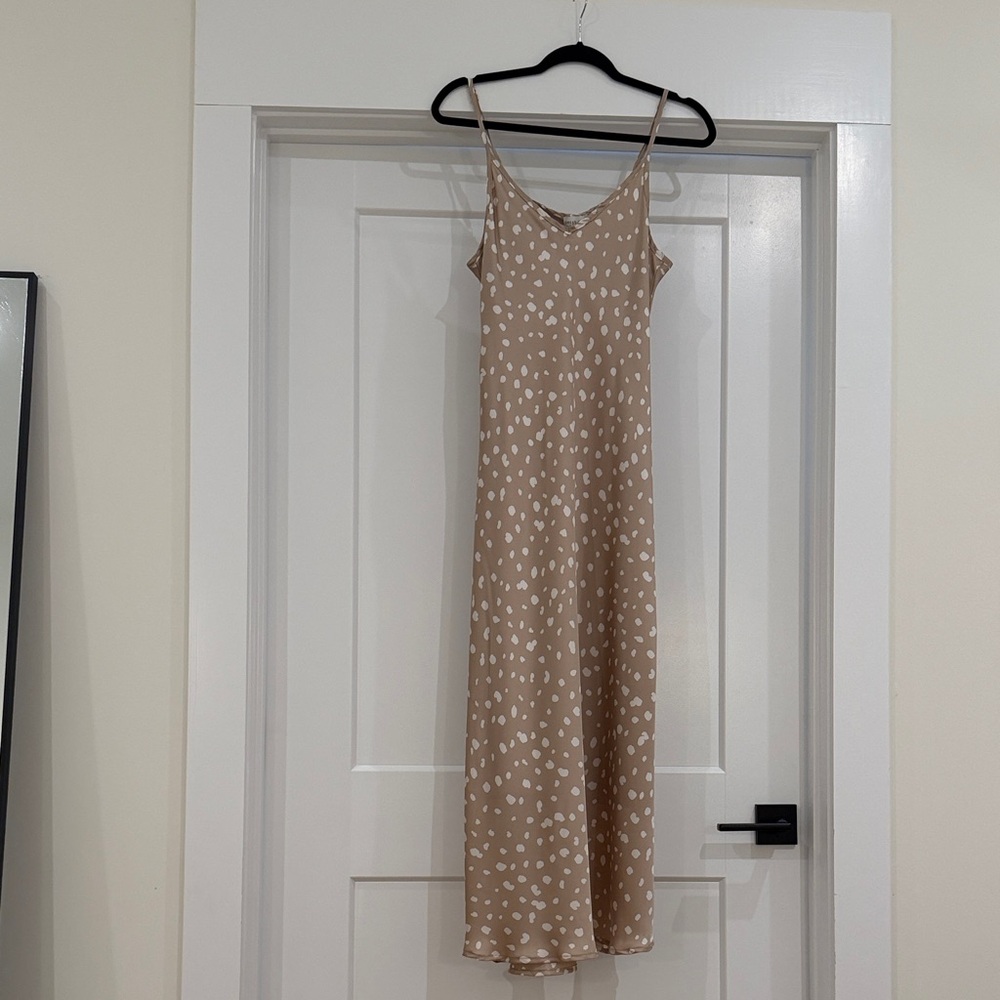 Dress Forum Beige Dress with White Spots